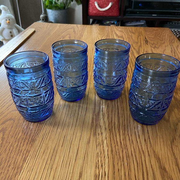 Other - 4 Cobalt Blue Geldado Brazil Drinking Glasses